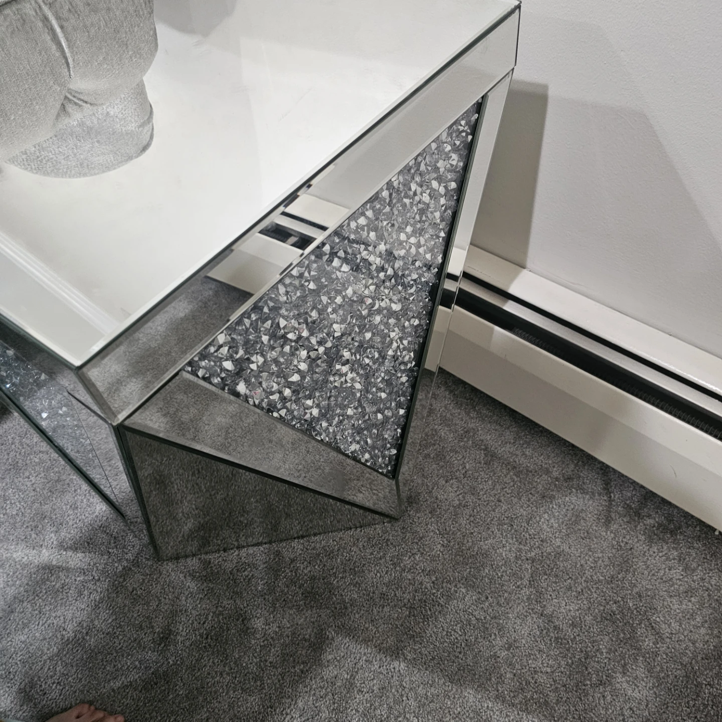 Crushed Crystal Mirrored End Table - photo 3