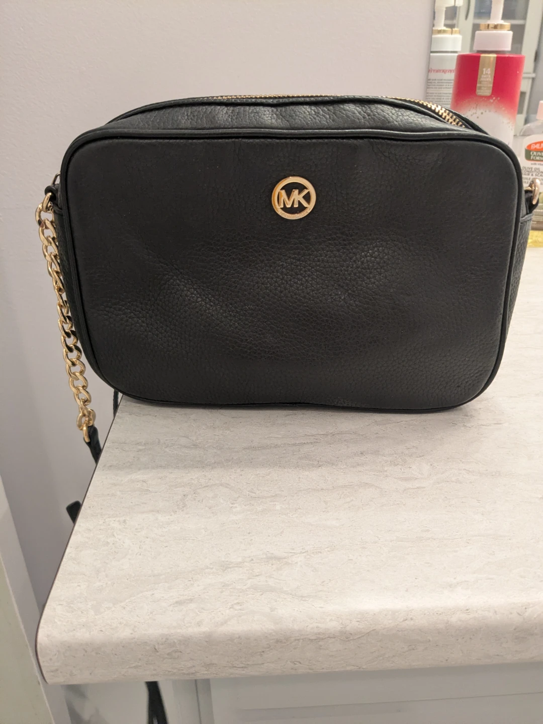 Michael Kors Authentic Black Leather Crossbody Bag