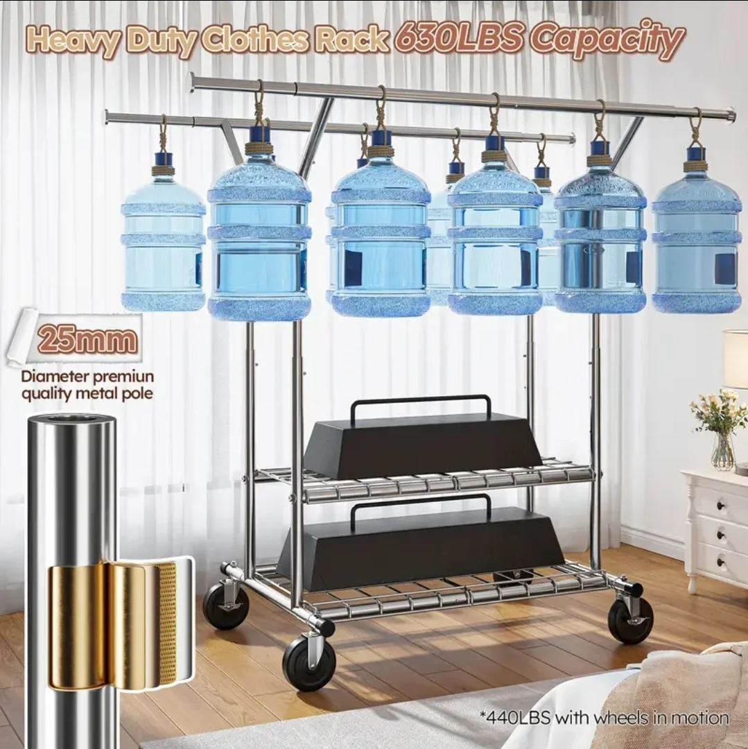 Brand new in box - Adjustable Heavy Duty Clothes Rack on Wheels - photo 5