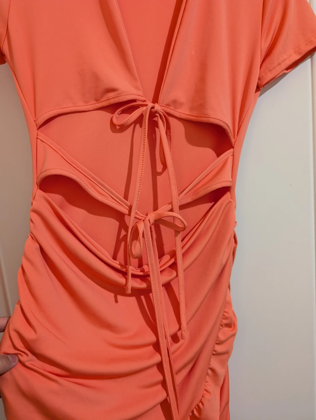 Orange Ruched Dress - Medium - photo 5
