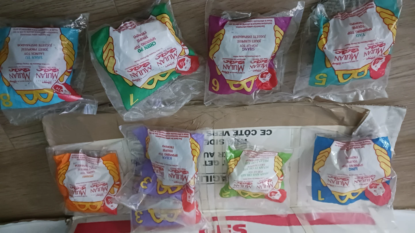 Disney Mulan McDonald's Kids Meal Toys #1-8 (1998) - Sealed
