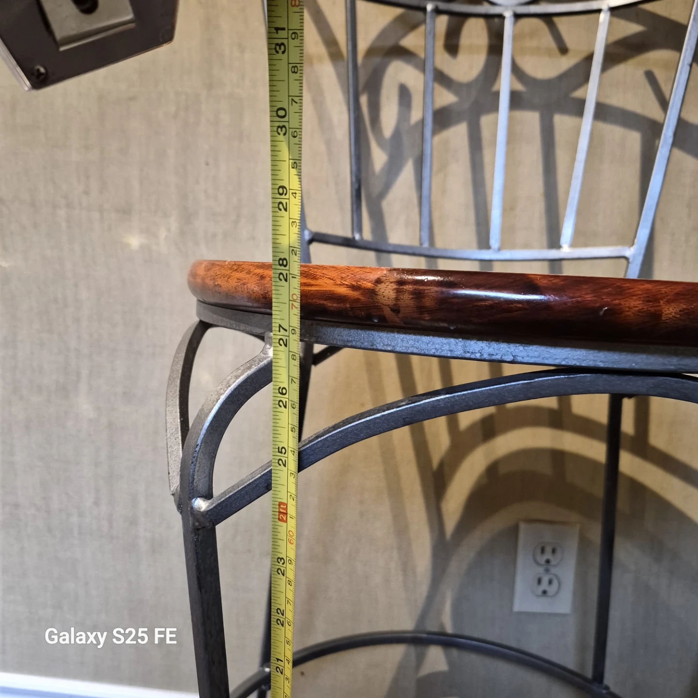 Metal and Wood Bar Stool
