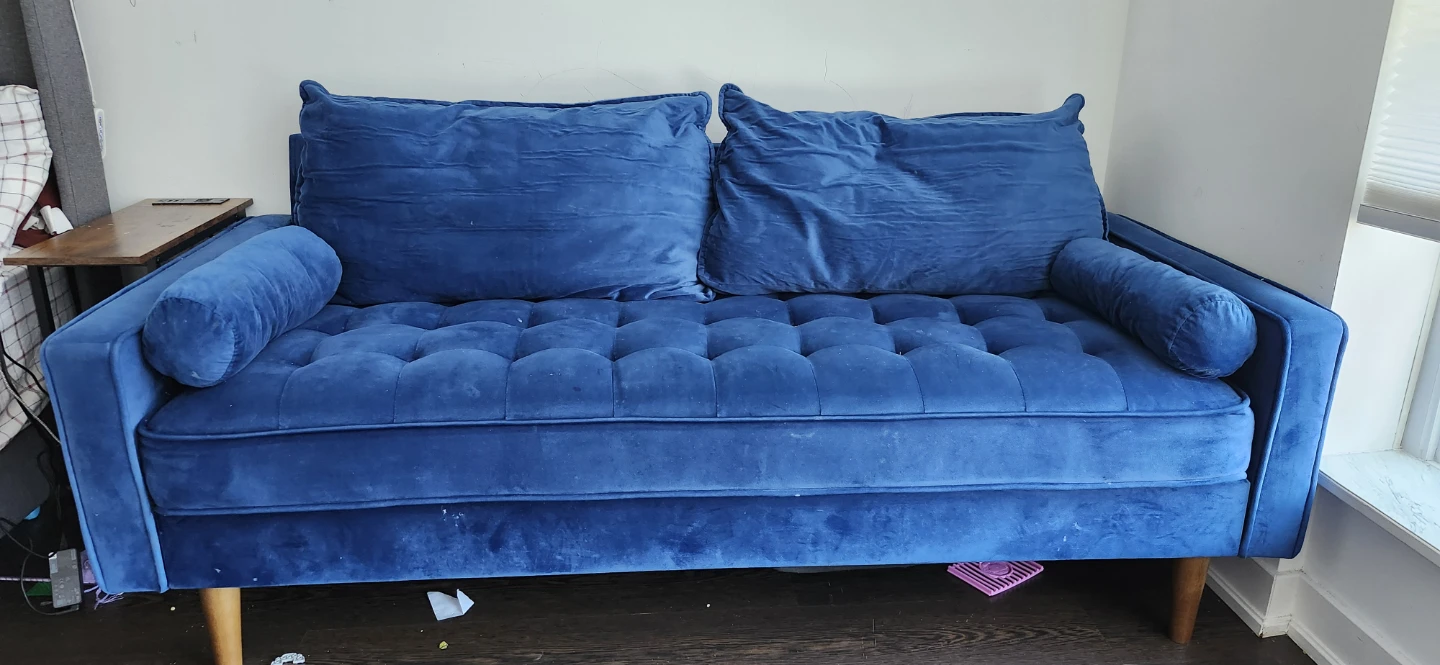 Blue Velvet Sofa