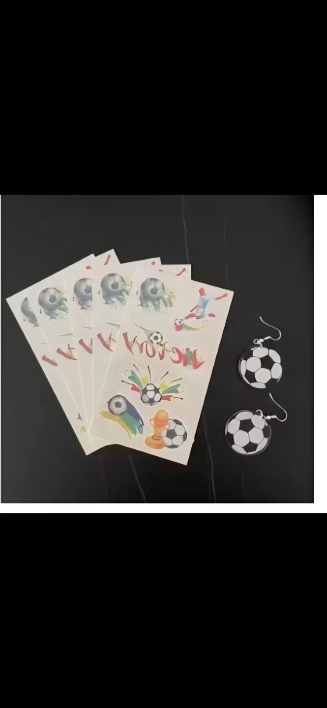 Soccer Temporary Tattoos & Earrings Set - photo 2