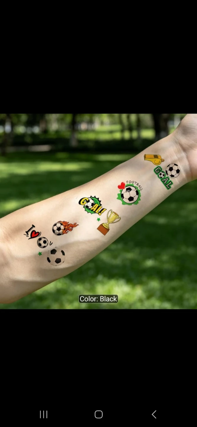 Soccer Temporary Tattoos & Earrings Set - photo 3