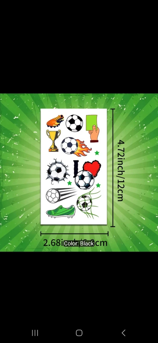 Soccer Temporary Tattoos & Earrings Set - photo 5