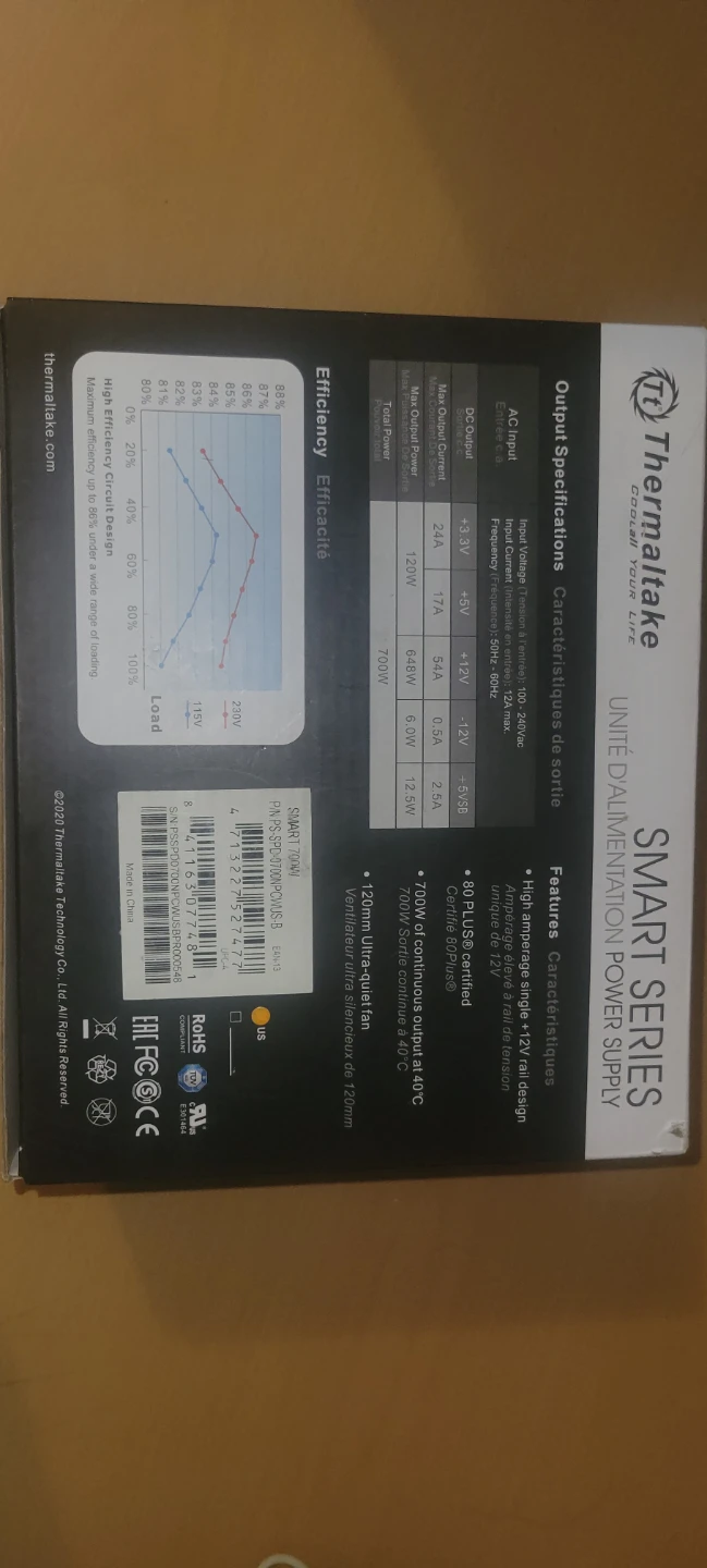 Thermaltake Smart 700W 80+ Certified ATX Power Supply - photo 4