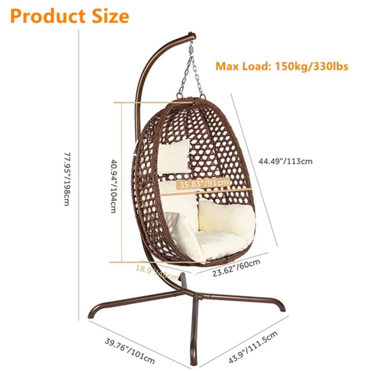 Brand new in box egg chair $250 - photo 3