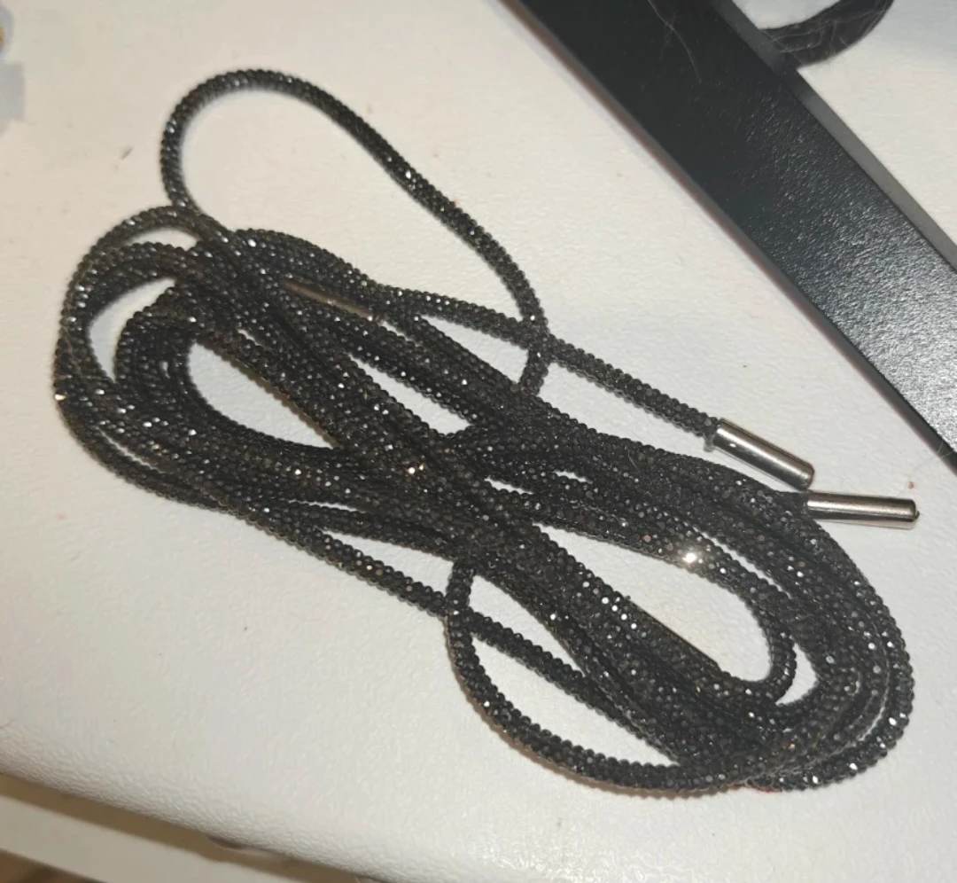 Black beaded Shoelace