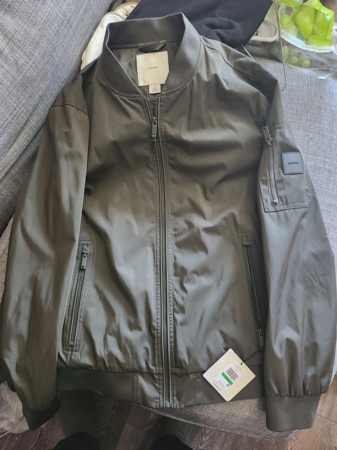 Calvin Klein Bomber Jacket - Olive Green