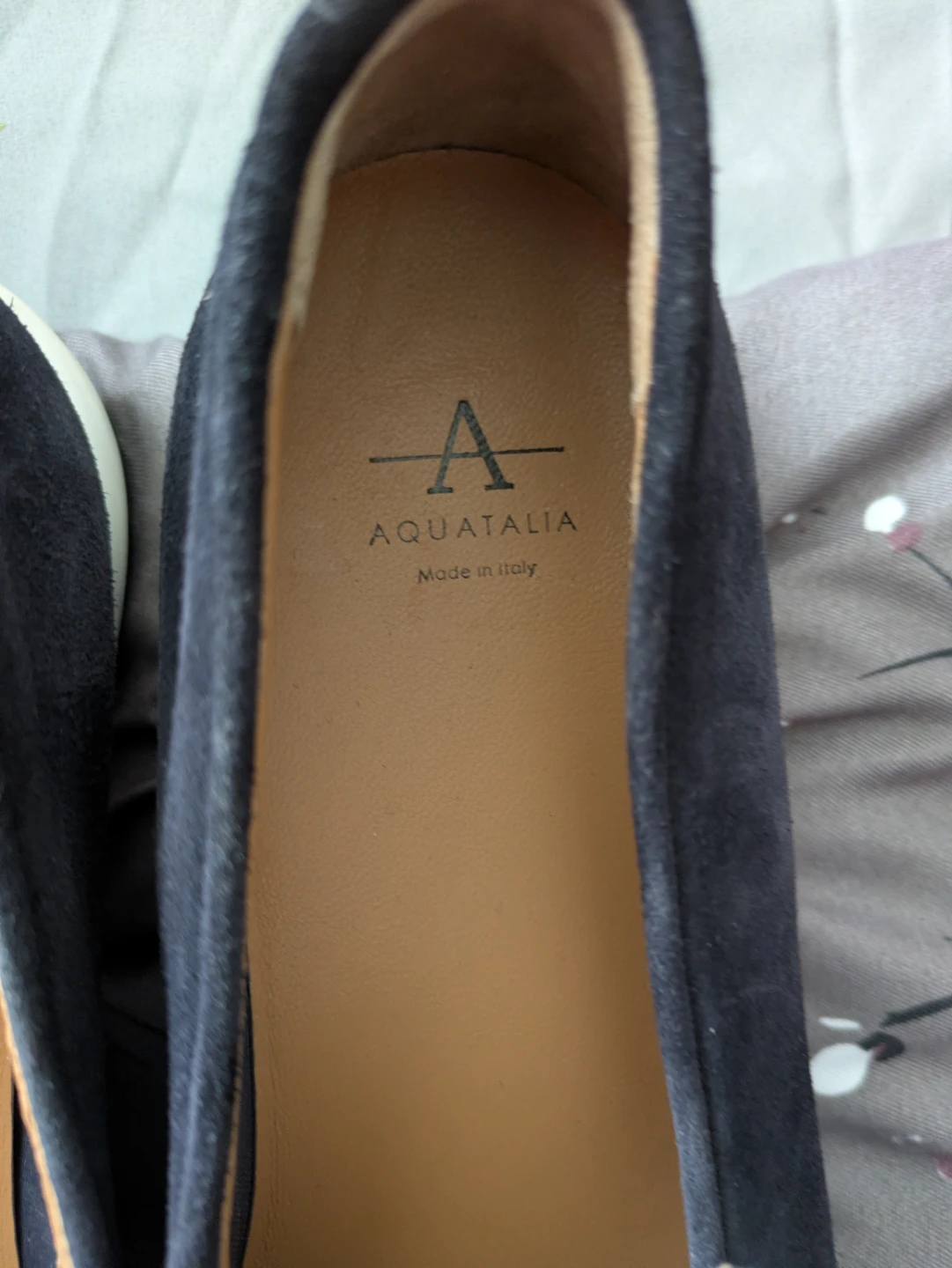 Aquatalia Black Suede Loafers Size 9 - photo 2