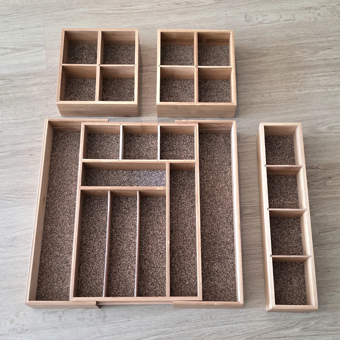 [Moving Sale] 4-piece Bamboo Expandable Drawer Organizer