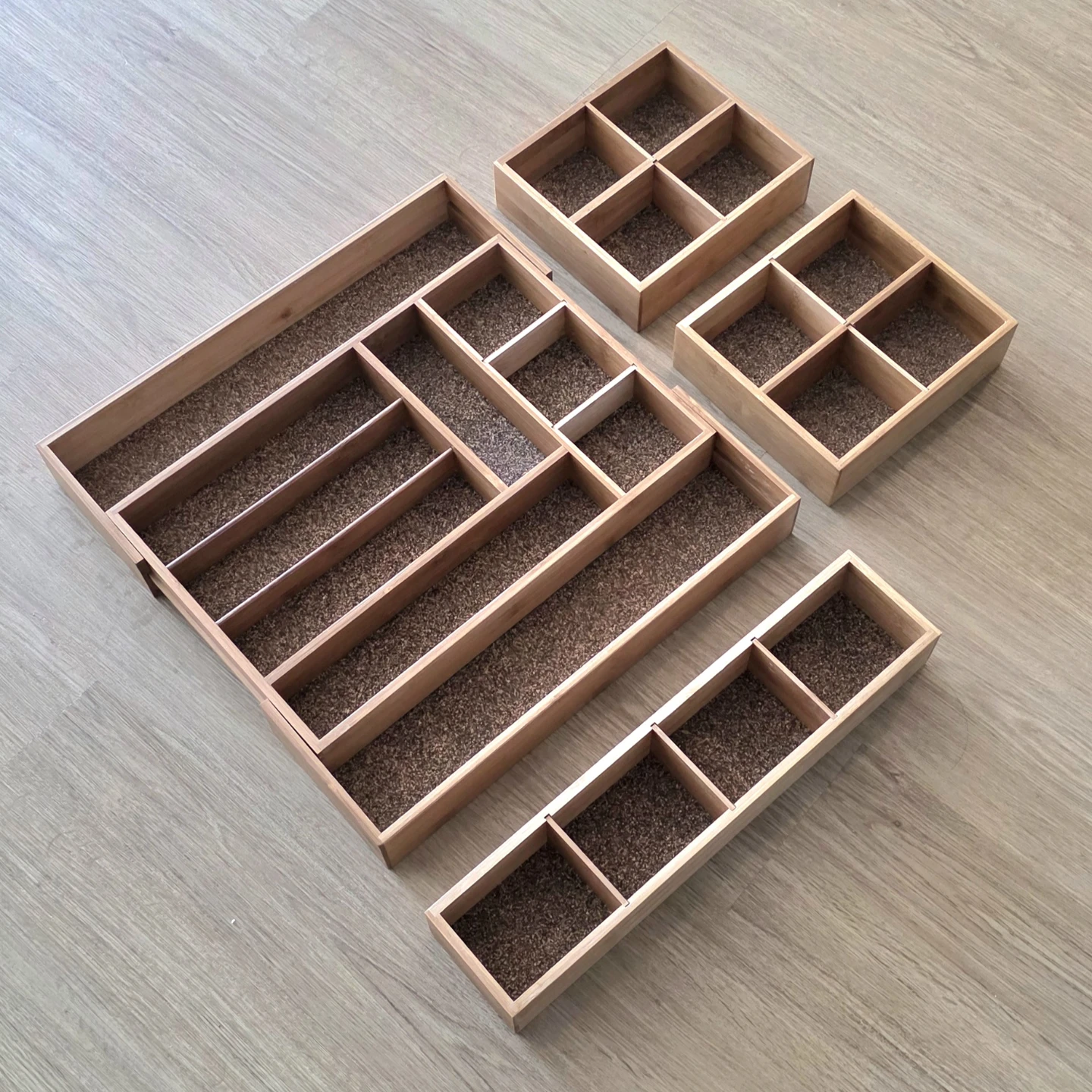 [Moving Sale] 4-piece Bamboo Expandable Drawer Organizer - photo 2