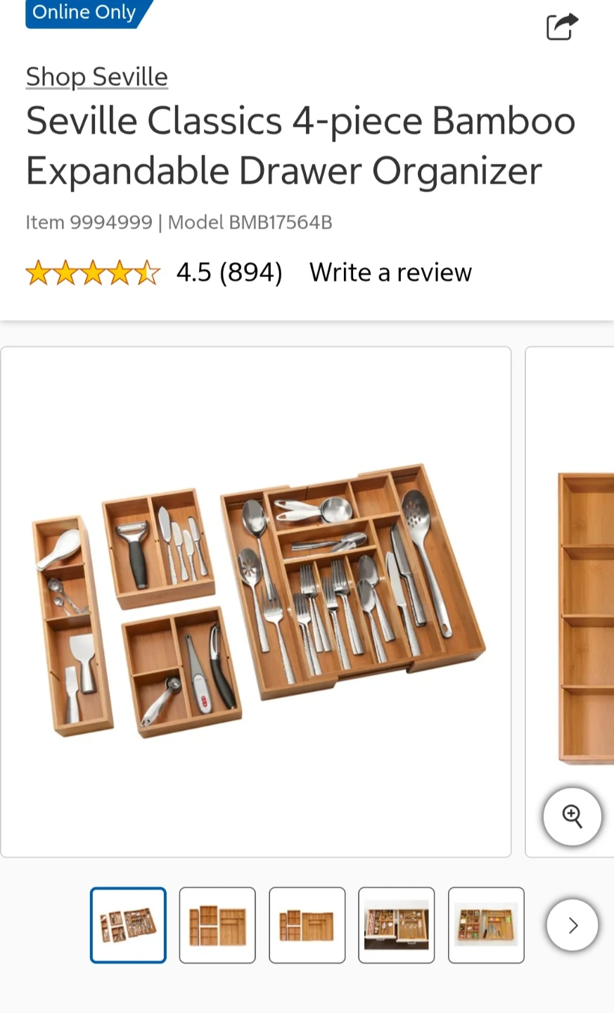 [Moving Sale] 4-piece Bamboo Expandable Drawer Organizer - photo 5