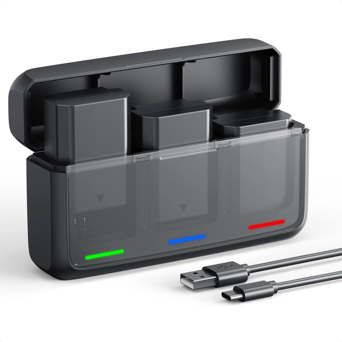 K&F CONCEPT 3-Pack NP-FZ100 Battery and USB C Fast Charging Case