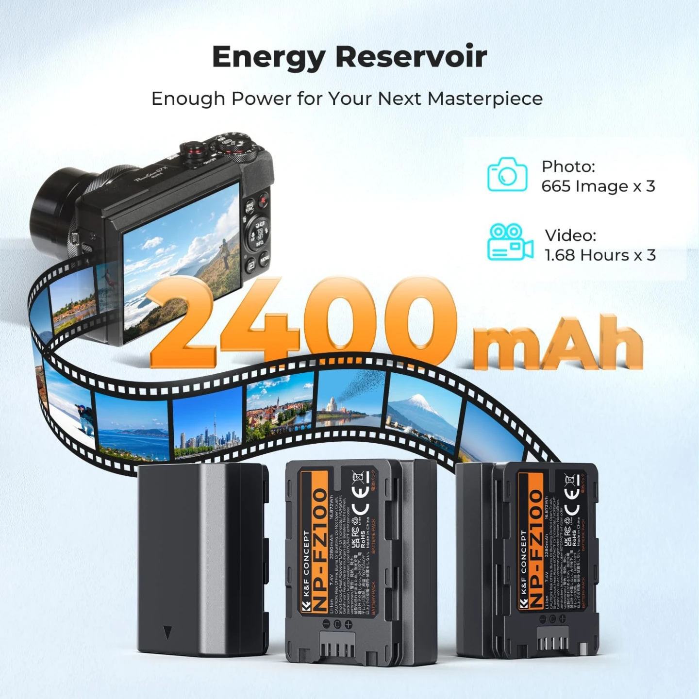 K&F CONCEPT 3-Pack NP-FZ100 Battery and USB C Fast Charging Case - photo 5