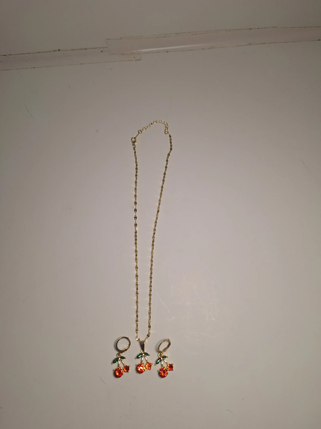 Cherry necklace and earrings set