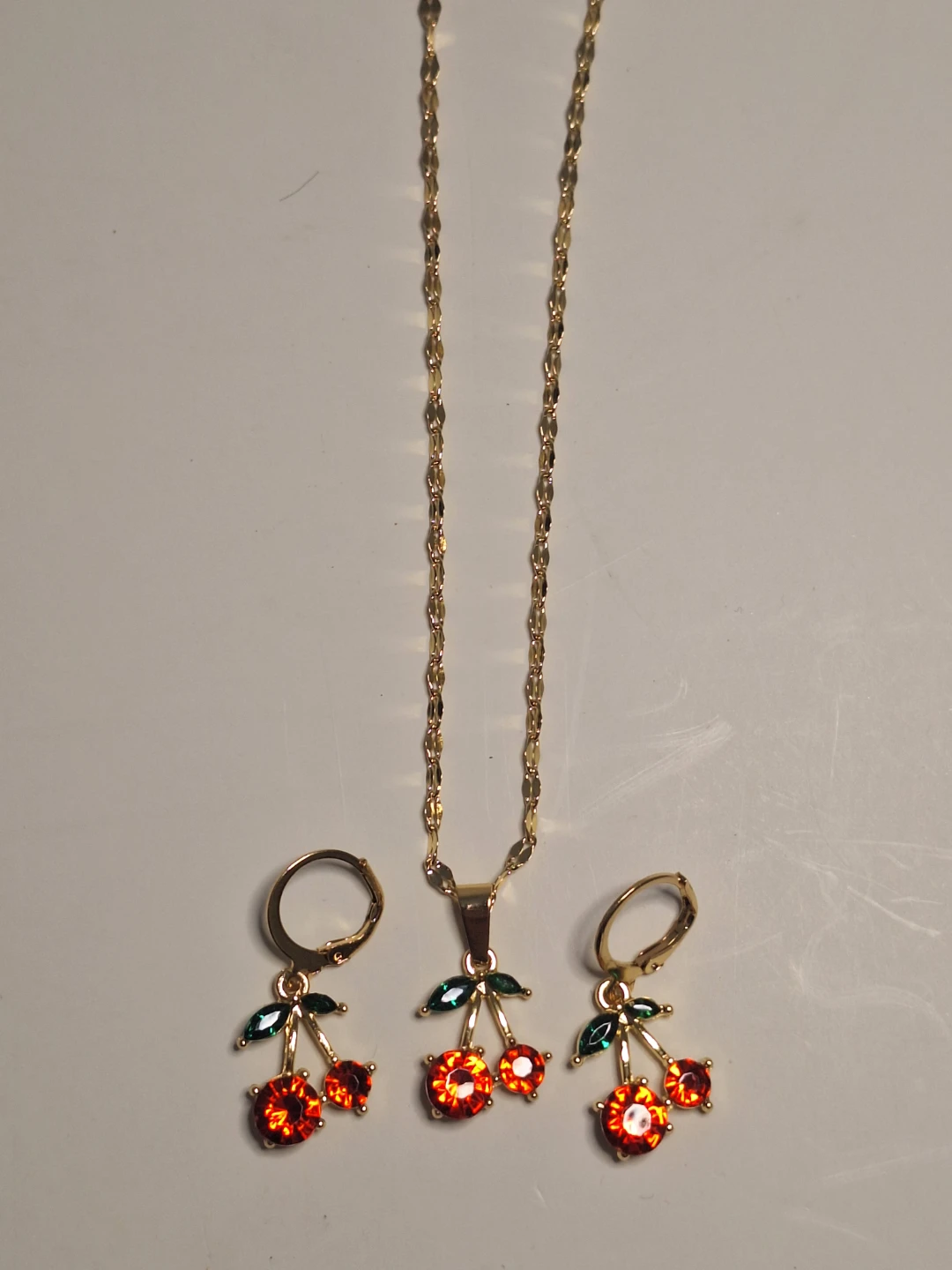 Cherry necklace and earrings set - photo 2
