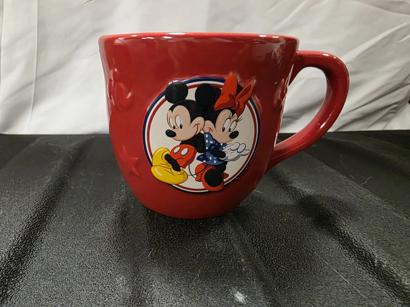 Red Mickey and Minnie Mouse Coffee Mug