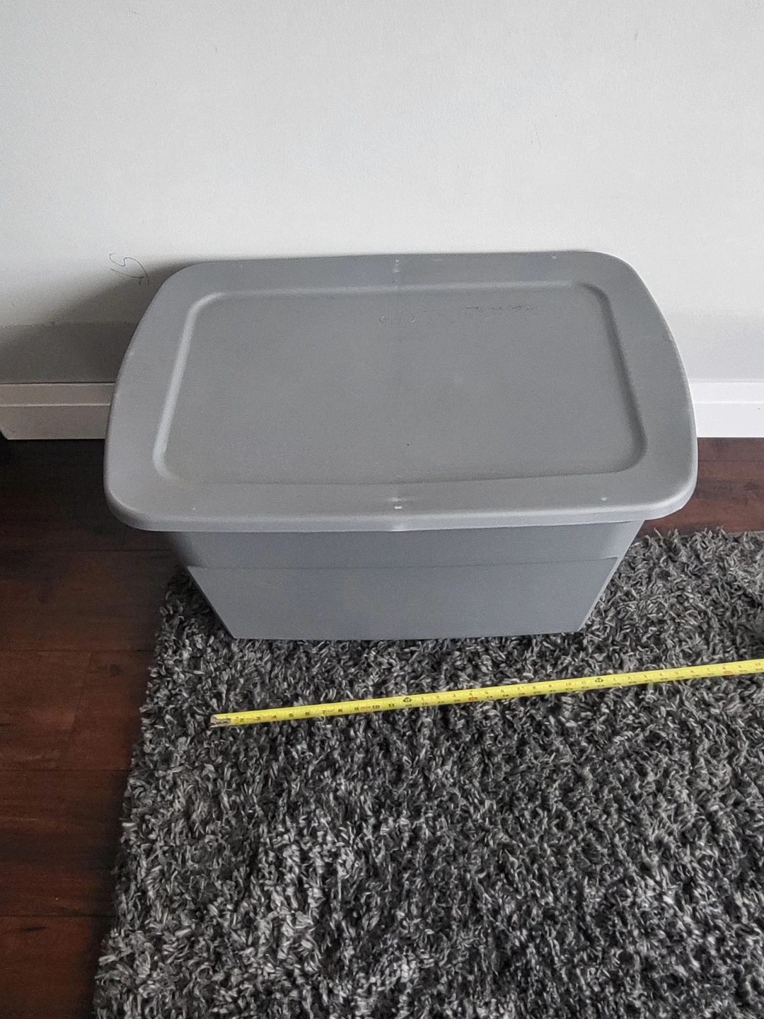 Grey Storage Bins with Lid. Approximately 50 available