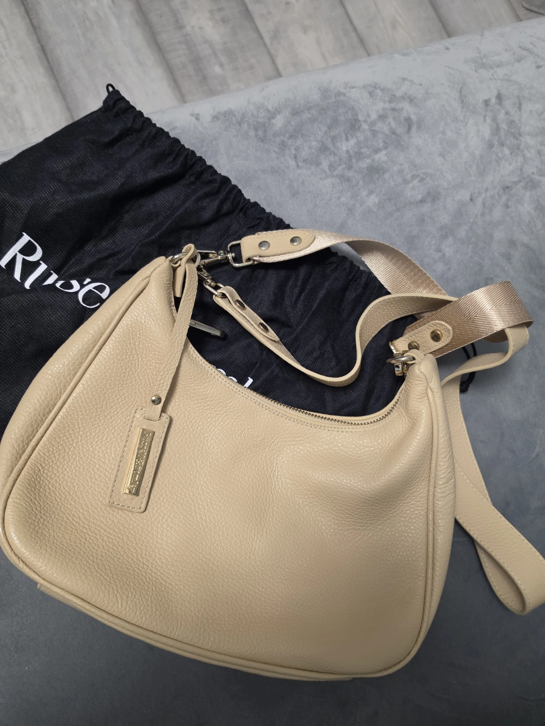 Russell & Bromley Beige Leather Shoulder Bag