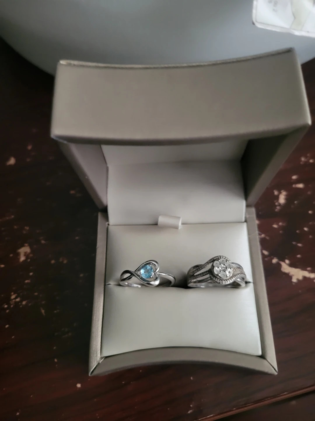 Woman stealing sliver rings