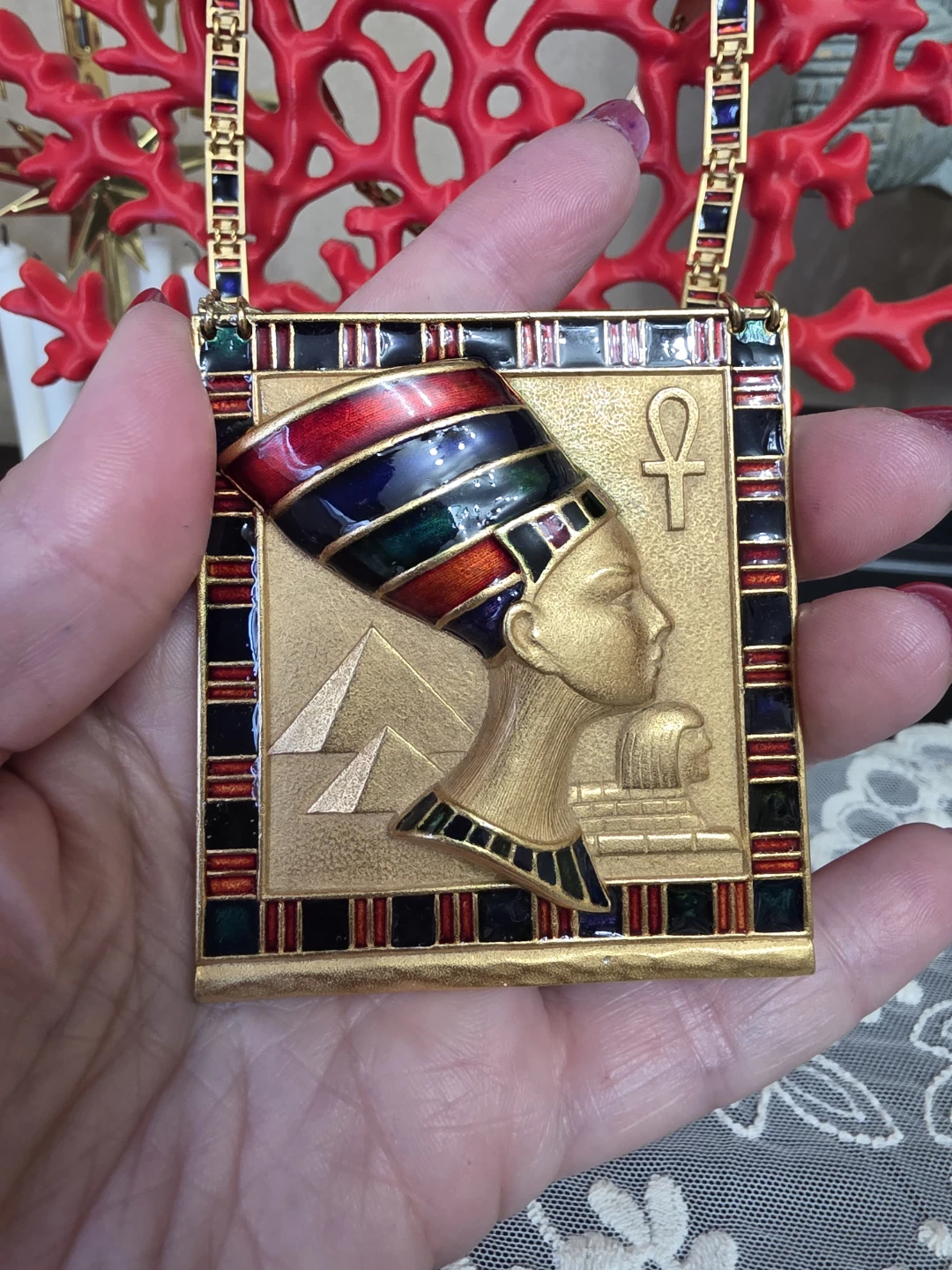 RARE D'Orlan Nefertiti Pendant Necklace - photo 3