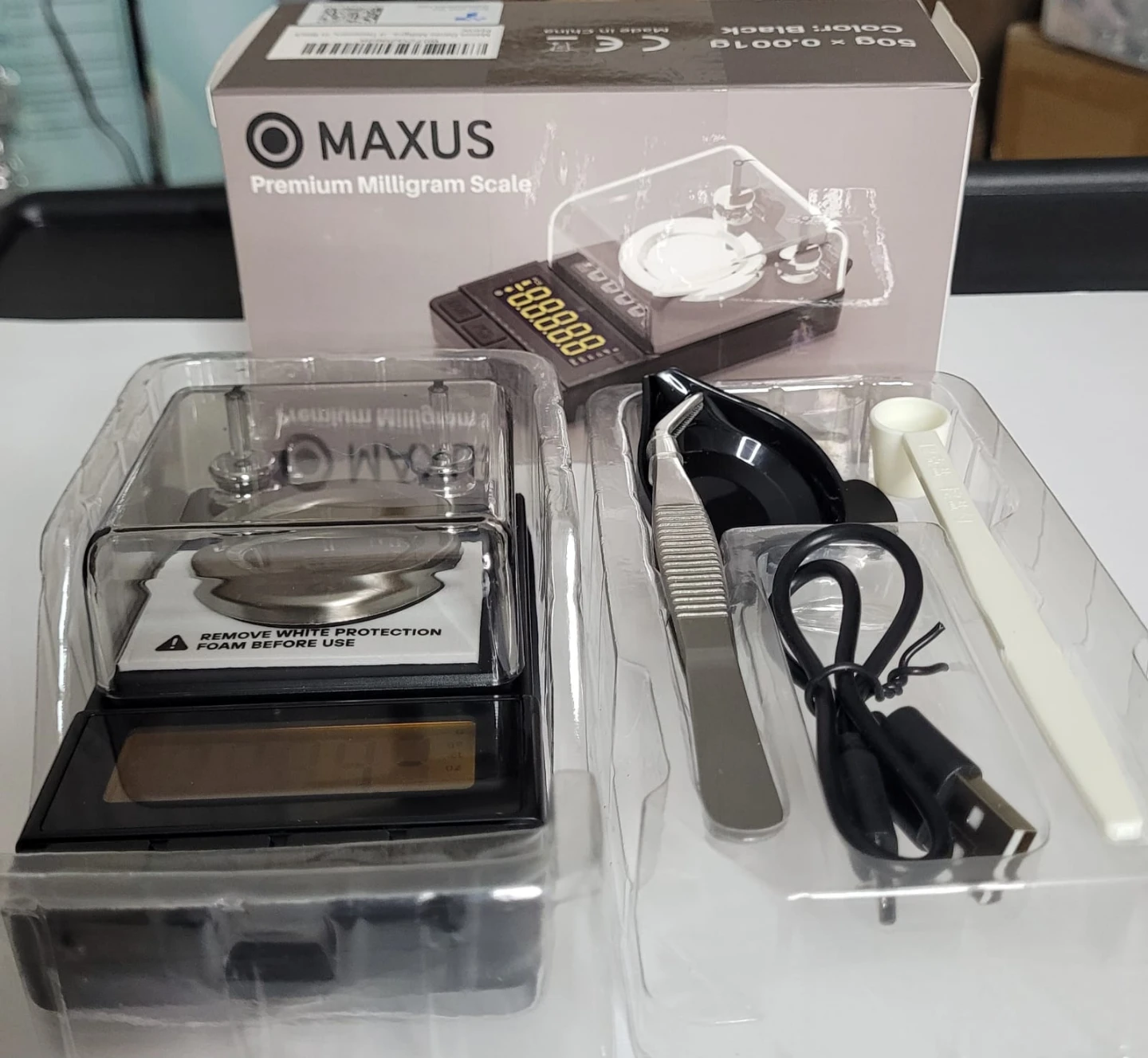MAXUS Premium Milligram Scale 50g x 0.001g Black