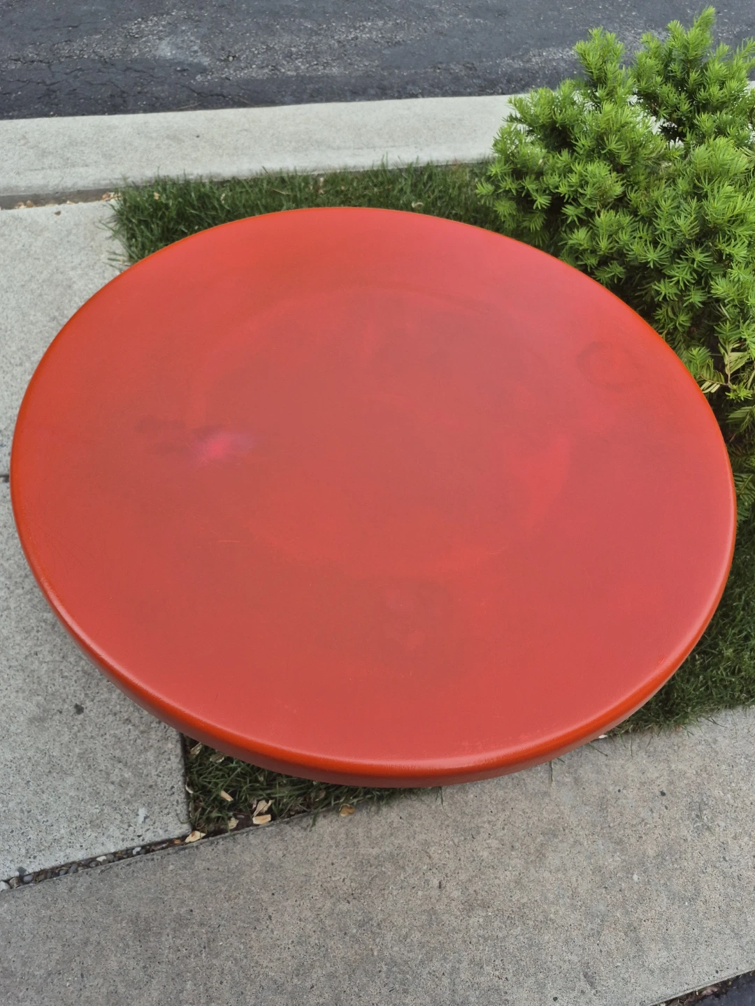 Red Round Outdoor Table