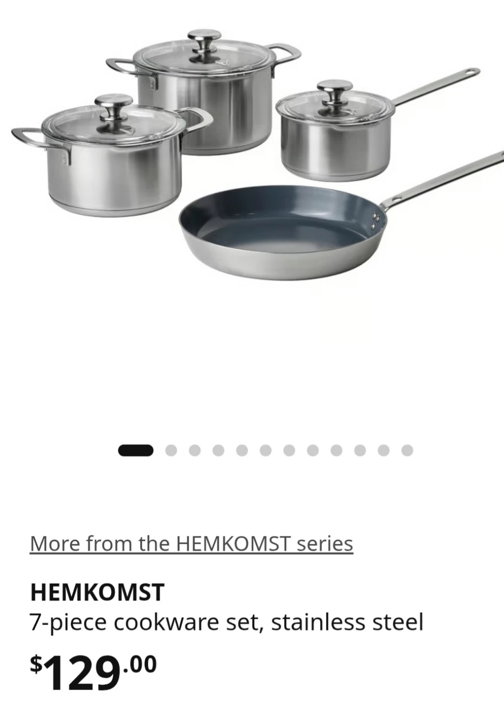 IKEA HEMKOMST 7-piece Stainless Steel Cookware Set