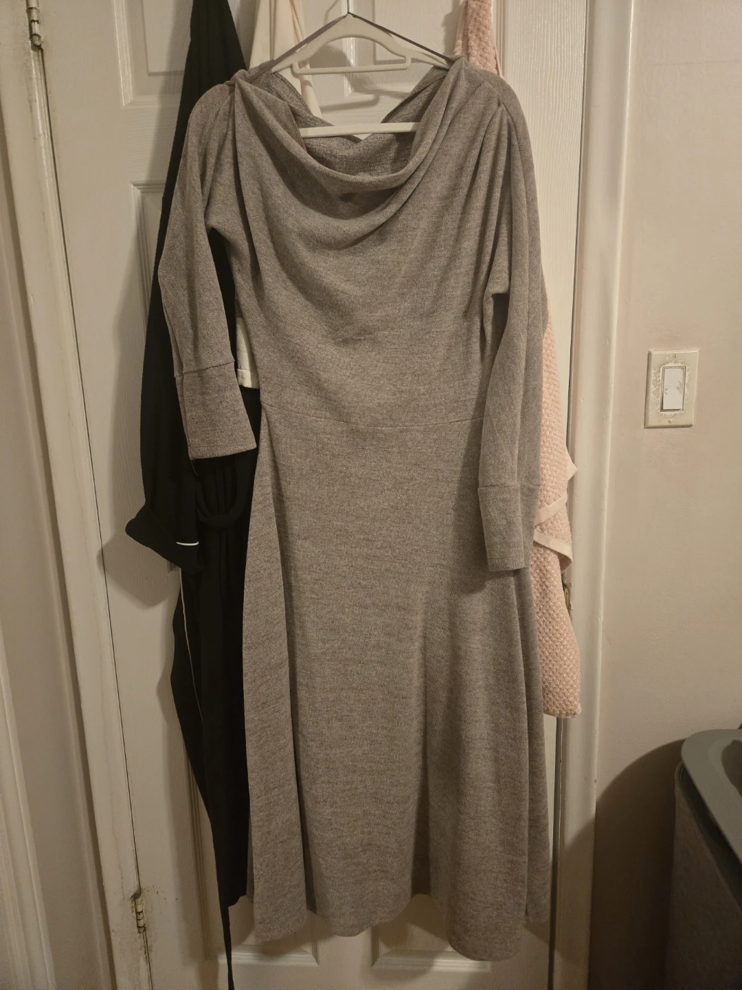 Women's Long Sleeve Cowl Neck Sweater Dress