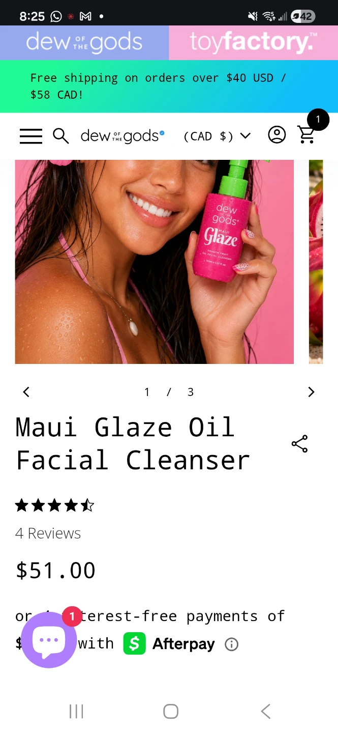 Dew of the Gods Maui Glaze Oil Facial Cleanser – Brand New - photo 3