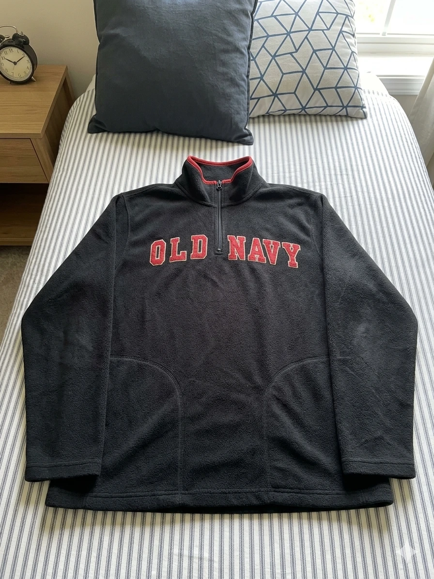 Old Navy Black Fleece Quarter Zip Pullover - photo 2