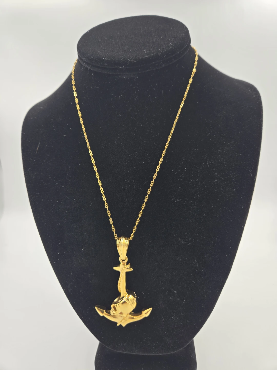 Gold plated  Anchor Pendant Necklace