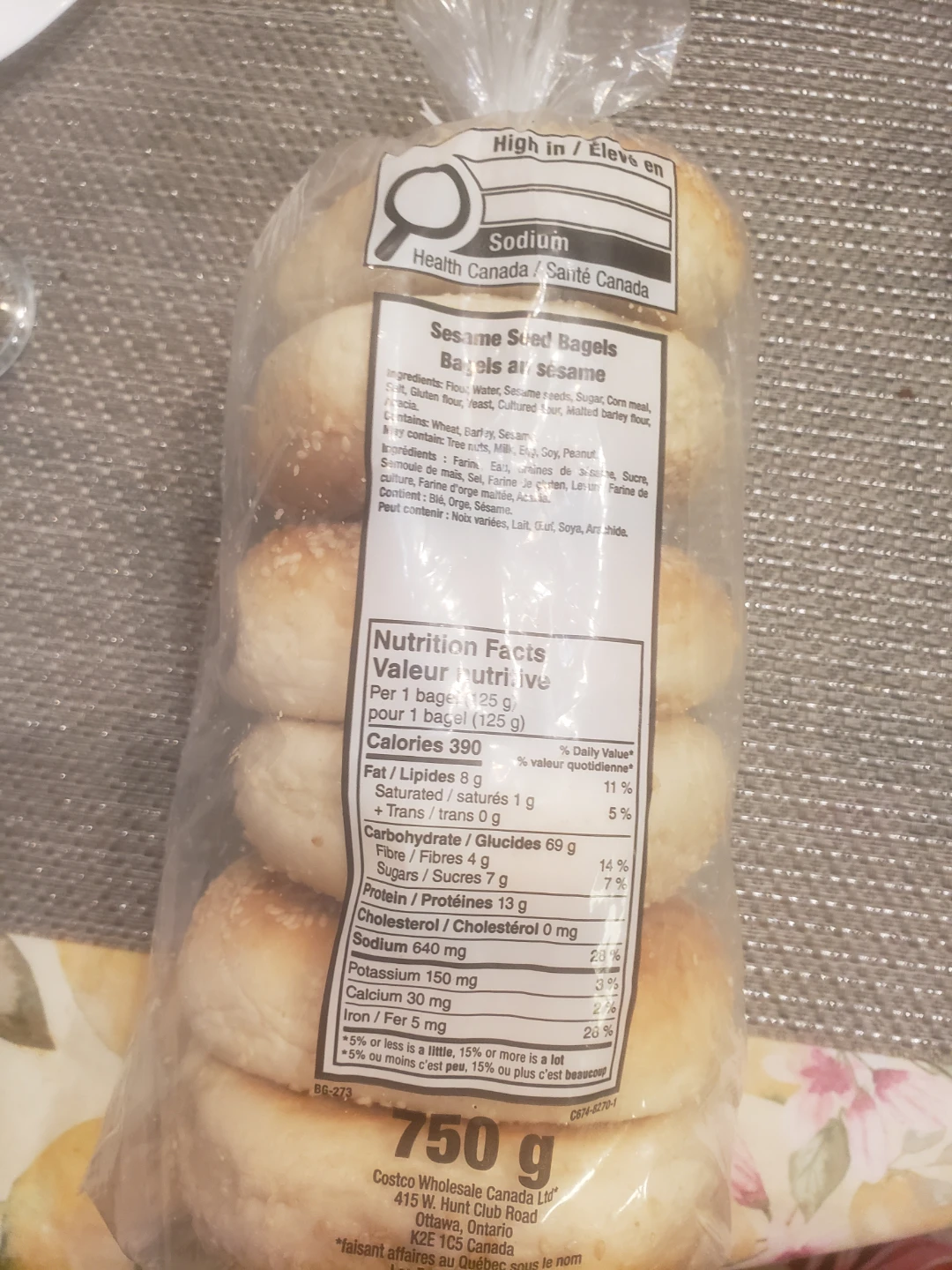 Costco Sesame Seed Bagels 750g