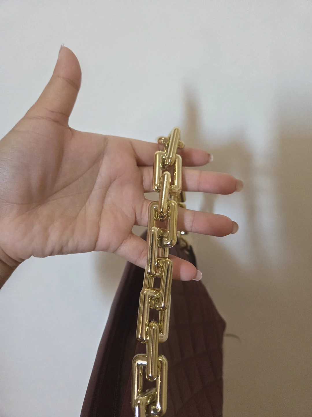 Quilted Clutch Bag with Gold Chain - photo 3