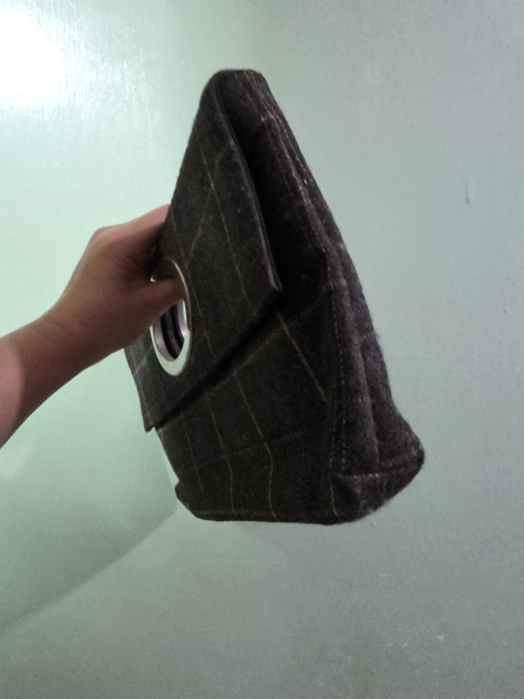 Plaid Clutch with Oval Handle ⚽️ - photo 2