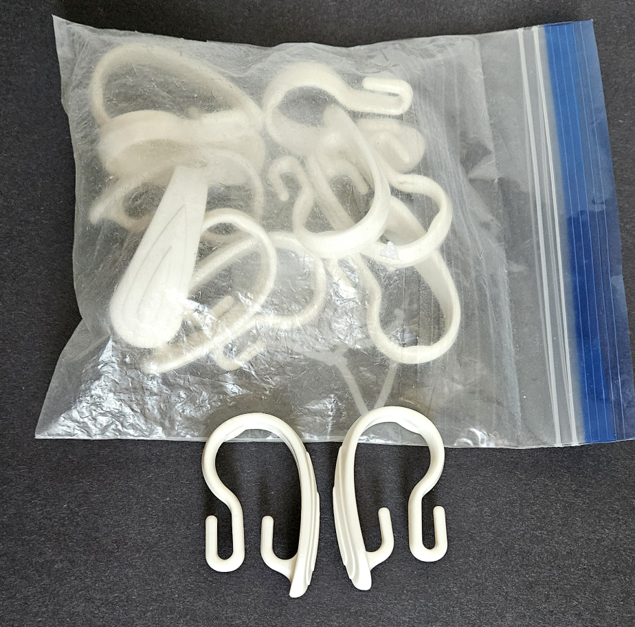 FREE - White Plastic Curtain Hooks Set 12 pcs