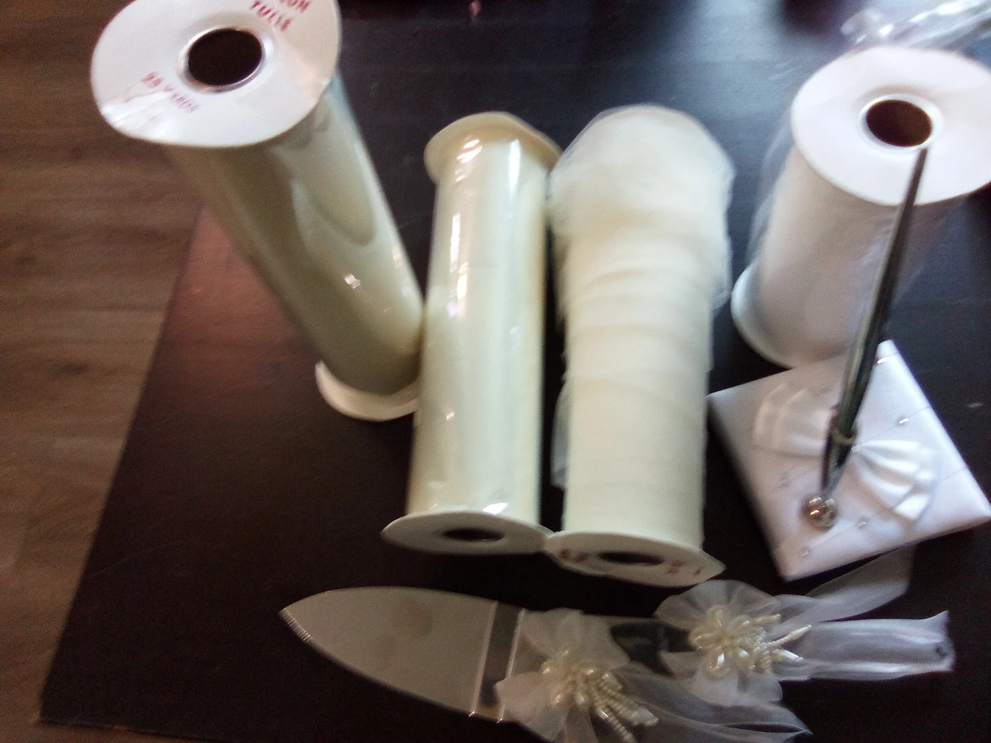 Wedding Cake Knife and Tulle Rolls