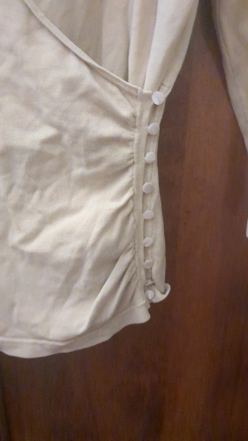 Ann Taylor Women's Light Yellow V-Neck Wrap Top Size M - photo 2