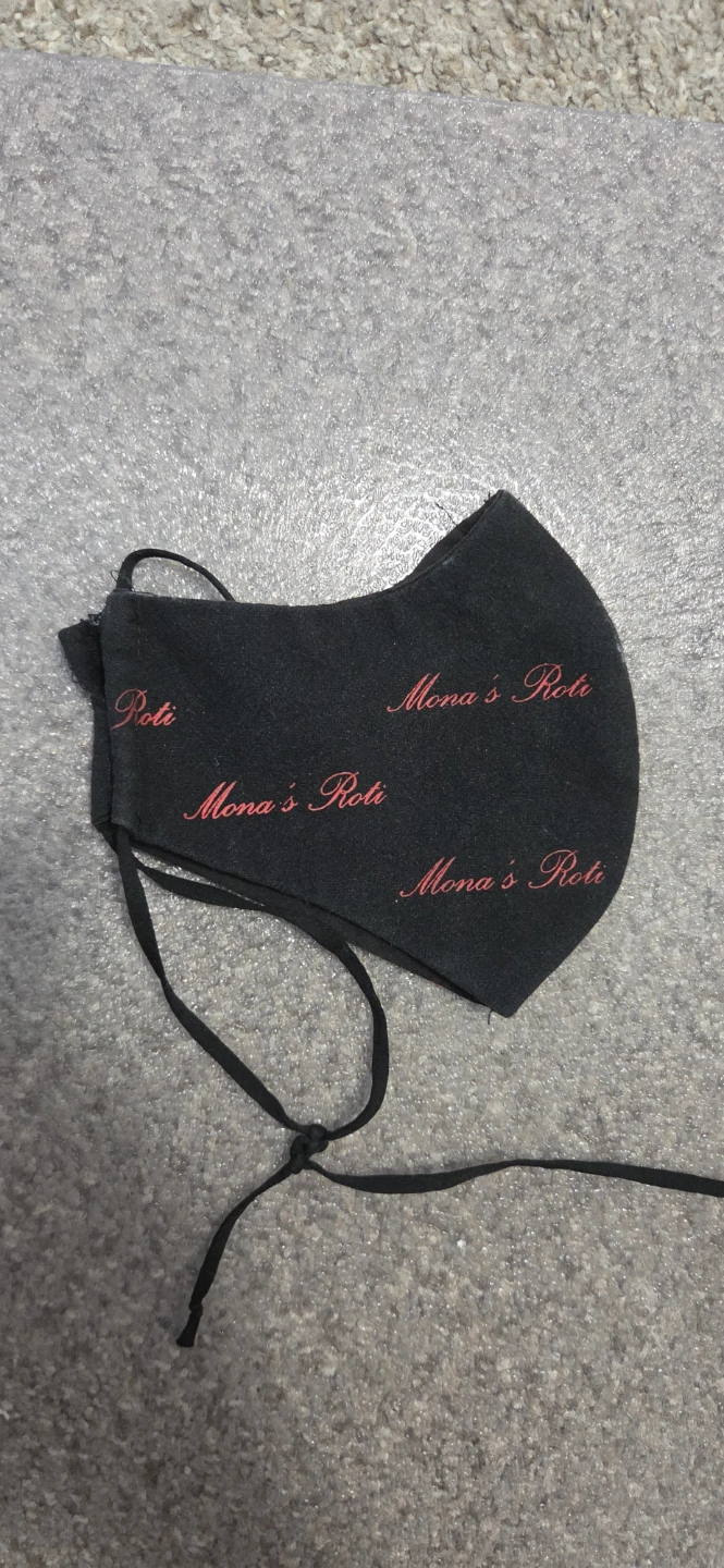Mona's Roti Black Cloth Face Mask