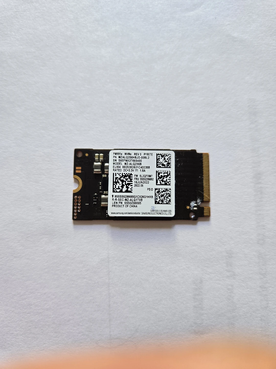 Samsung MZALQ256HBJD-00BL2 256GB NVMe SSD