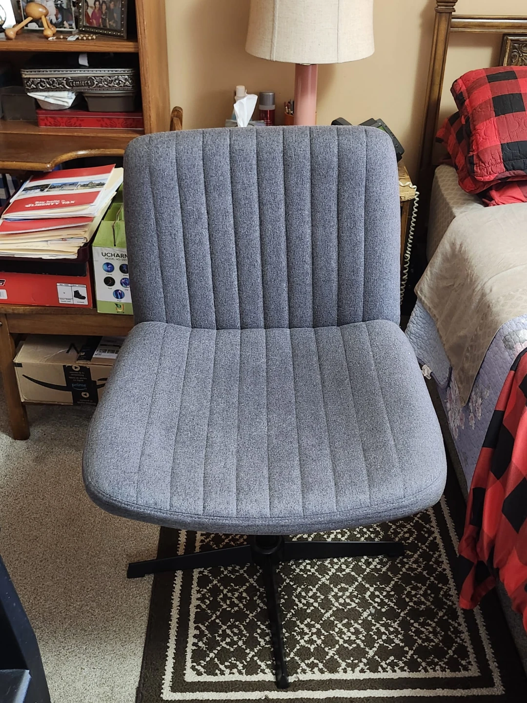 Grey Upholstered Office Chair - photo 3