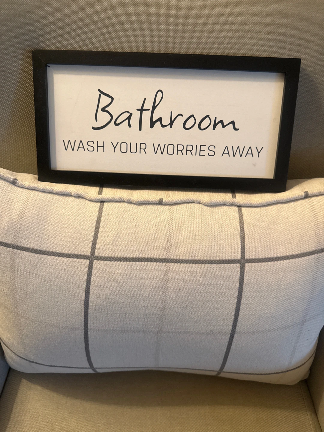 Bathroom Wash Your Worries Away Framed Sign