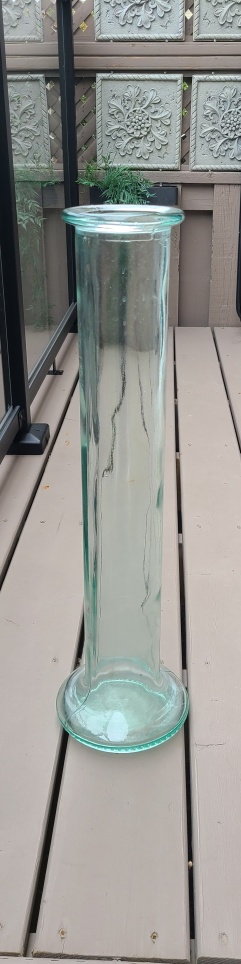 22.75" x 2.75" Tall Glass Cylindrical Vase MADE IN ITALY