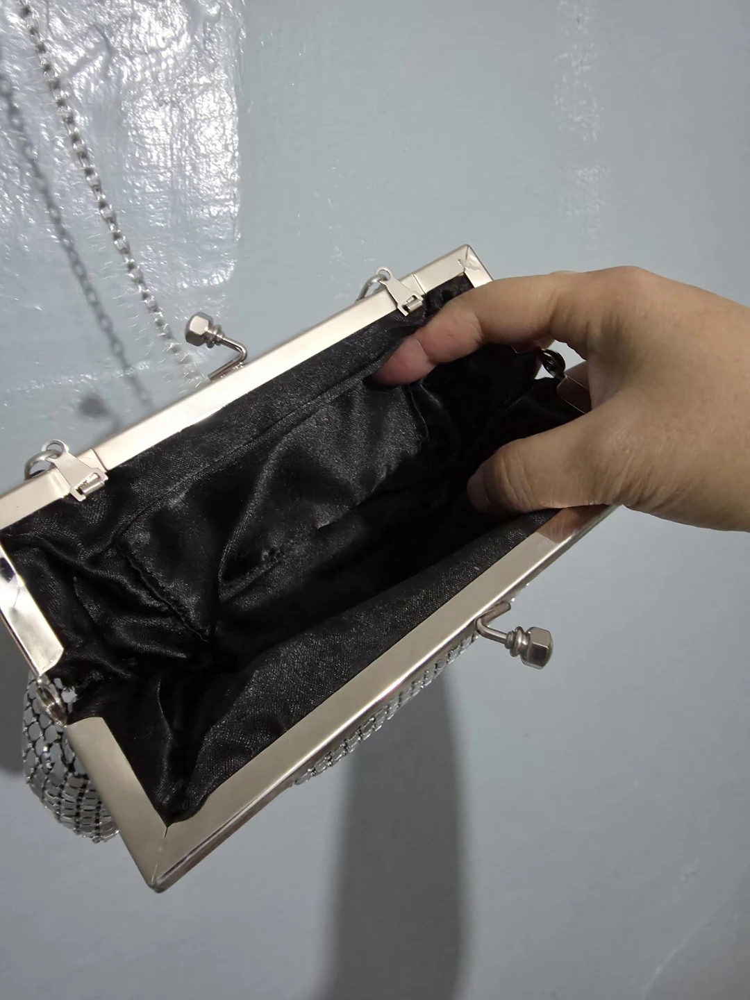 Silver Mesh Clutch Evening Bag ⚽️ - photo 5
