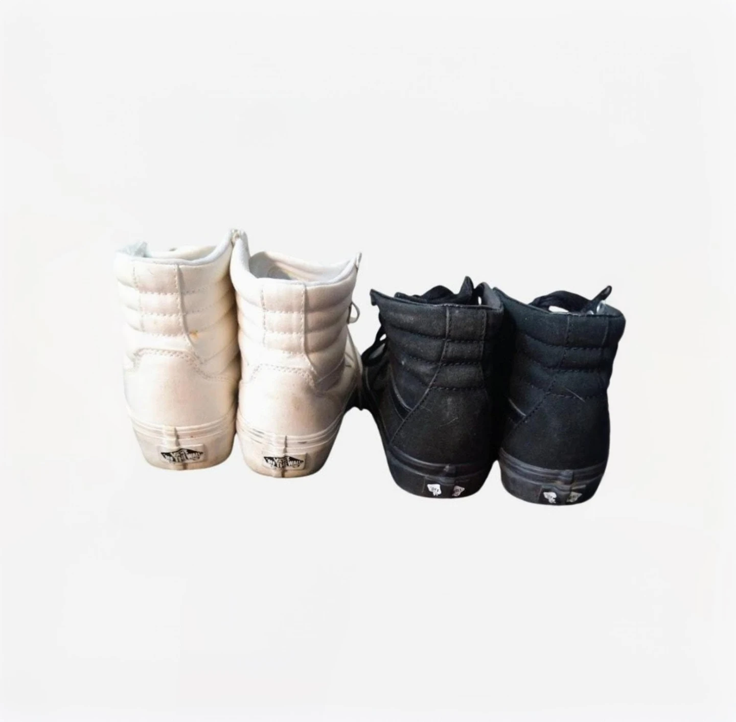 2 pairs of Vans Sk8-Hi High Tops1 Black Pair 1 White Pair Size 7 - photo 3