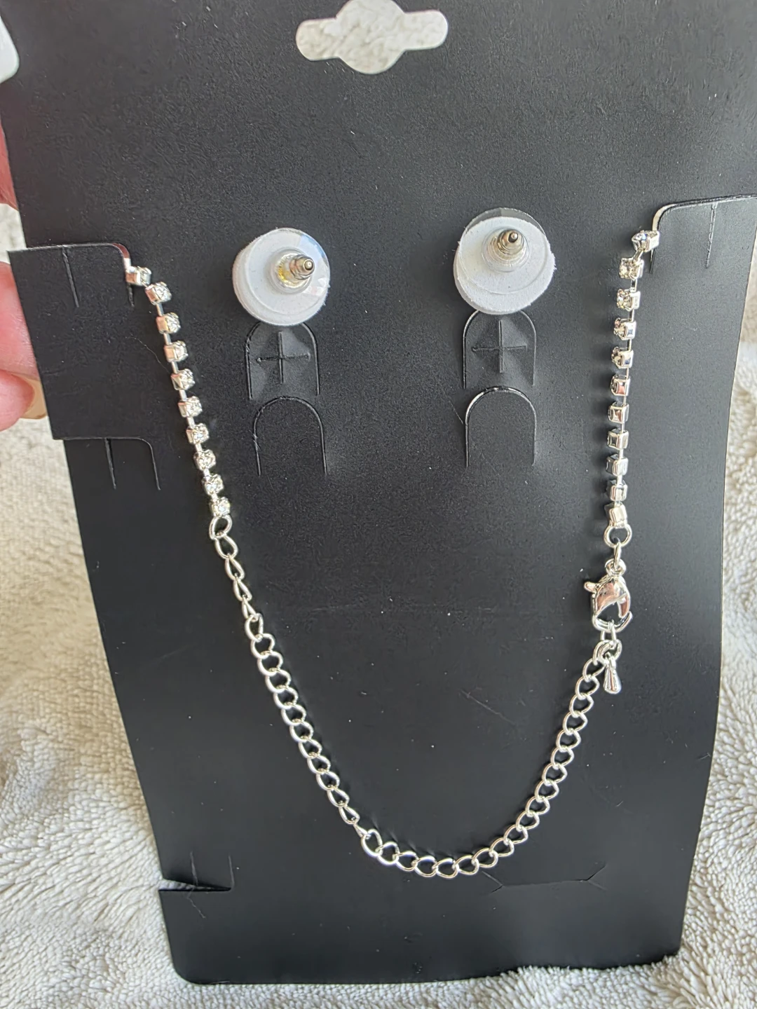 Rhinestone Necklace and Earring Set - photo 2