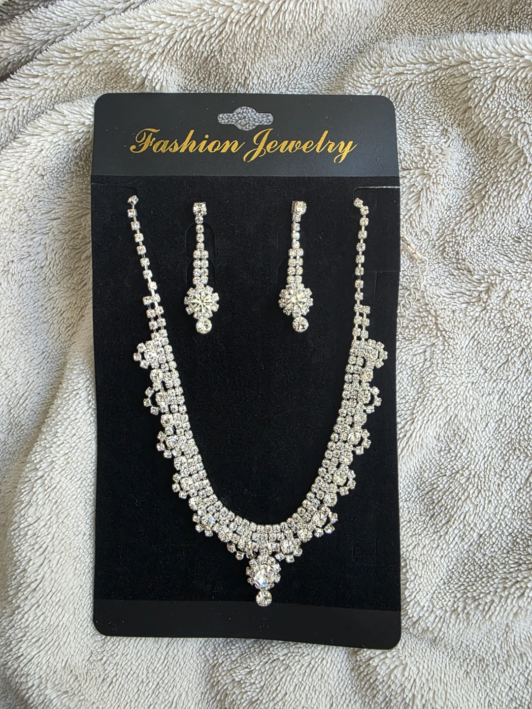 Rhinestone Necklace and Earring Set - photo 3