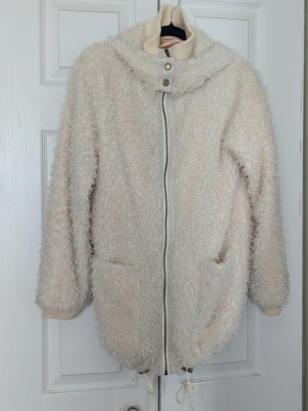 Soft Cream Teddy Bear Furry Coat